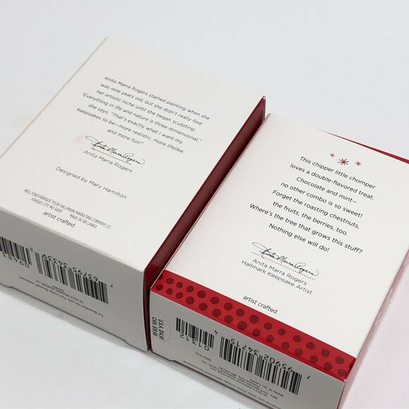 Hallmark Keepsake Ornaments Lot 2018 Bough of Holly 2013 Mint Chocolate Chipmunk - Picture 5 of 5